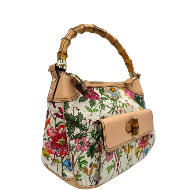 Borse A Spalla>Gucci Borsa Flora Bamboo