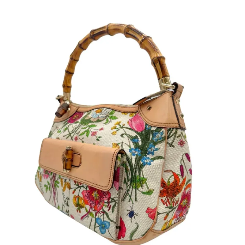 Borse A Spalla>Gucci Borsa Flora Bamboo