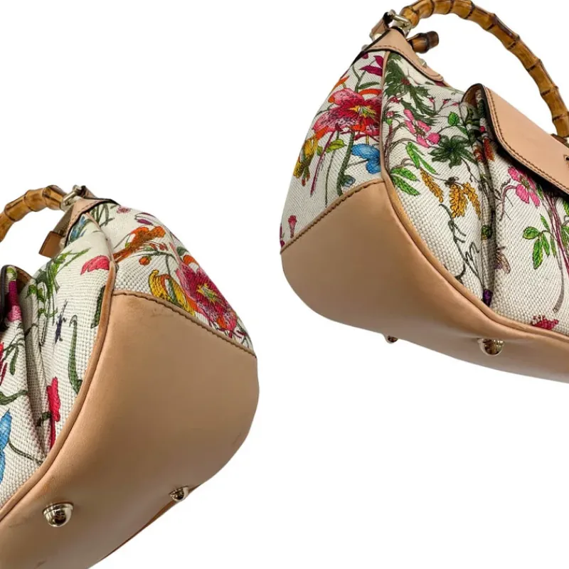 Borse A Spalla>Gucci Borsa Flora Bamboo