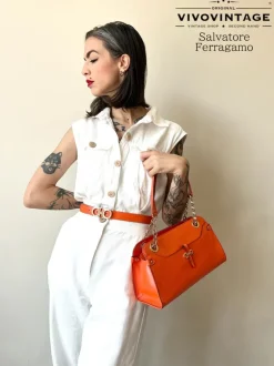 Borse A Spalla>Salvatore Ferragamo Borsa gancini
