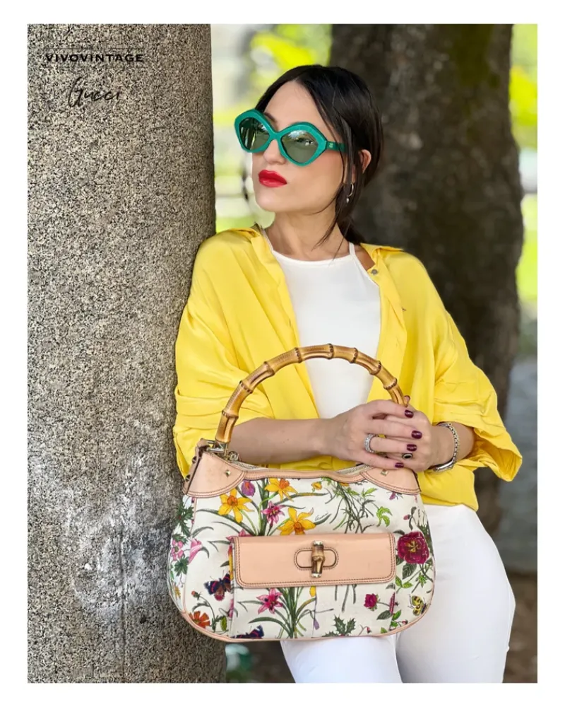Borse A Mano>Gucci Bamboo flora