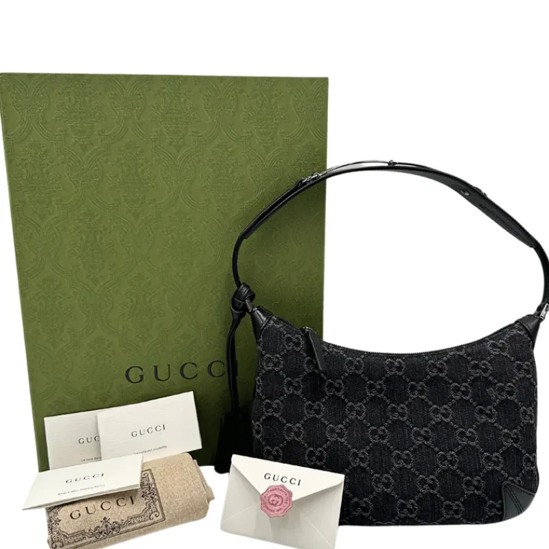 Borse A Spalla>Gucci Hobo Horsebit denim