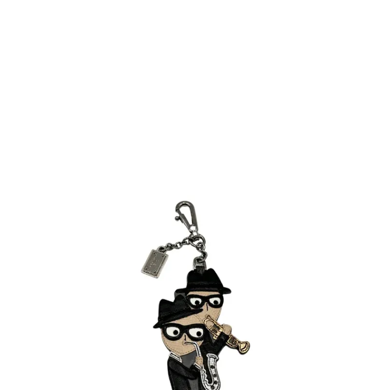Portachiavi E Charm Per Borse>Dolce u0026 Gabbana Portachiavi Black Leather Family Dolce&Gabbana