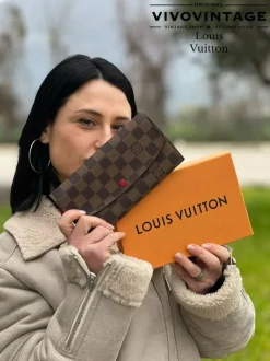 Portafogli>Louis Vuitton Portafoglio Emilie Damier Ébène LV