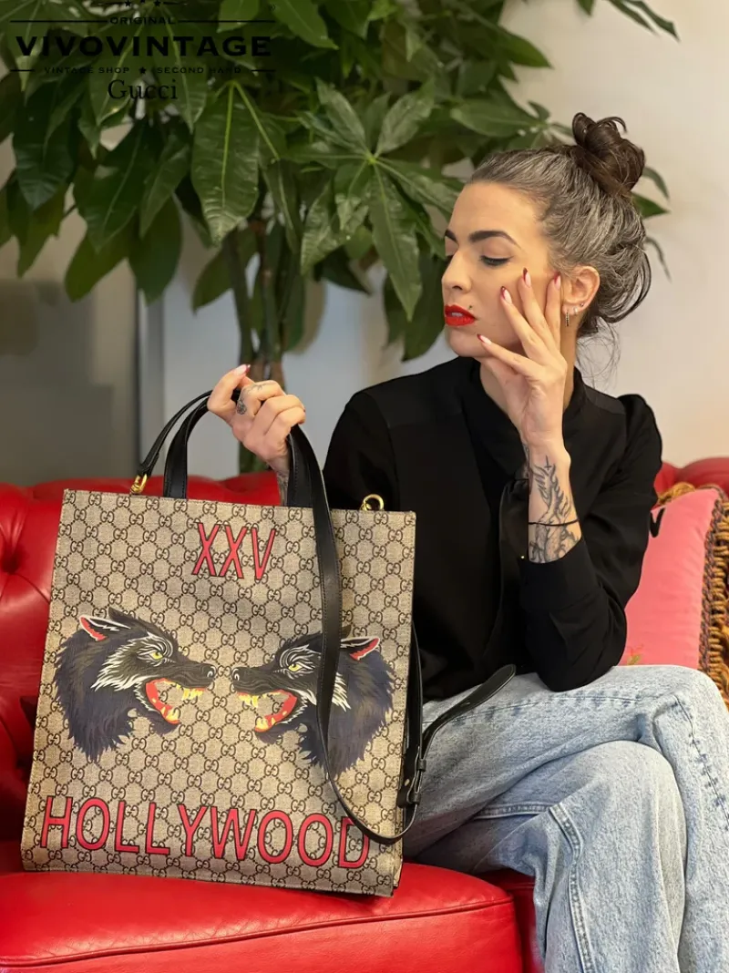 Borse A Tracolla|Borse A Spalla>Gucci Sac Plat lupo