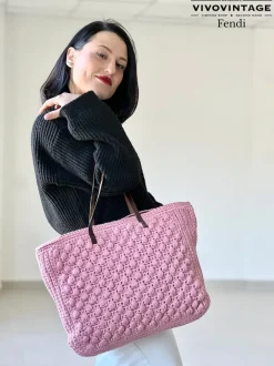 Borse A Spalla>Fendi Shopper uncinetto