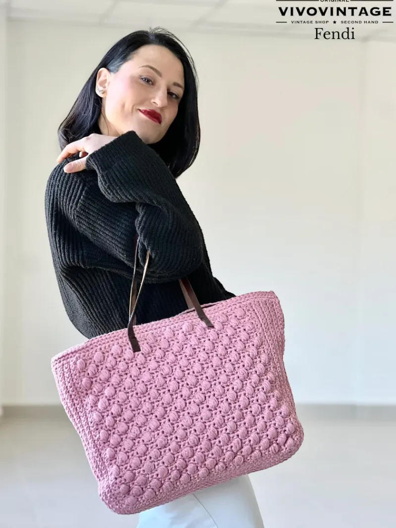 Borse A Spalla>Fendi Shopper uncinetto
