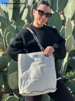 Borse A Spalla>Prada Shopper bianca