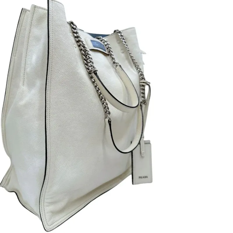 Borse A Spalla>Prada Shopper bianca