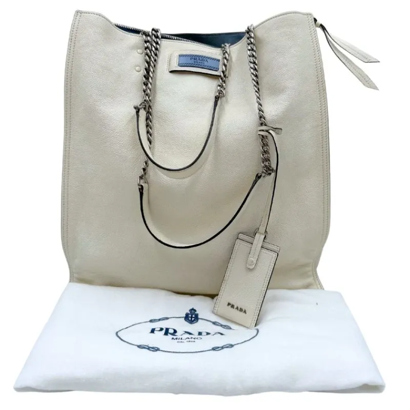 Borse A Spalla>Prada Shopper bianca