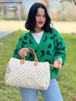 Bauletti|Borse A Mano>Louis Vuitton Speedy 35 Damier Azur