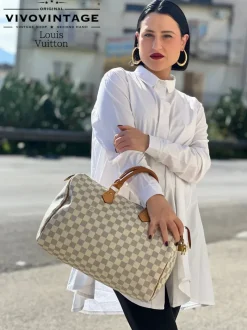 Bauletti|Borse A Mano>Louis Vuitton Speedy 35 Damier Azur personalizzato LV