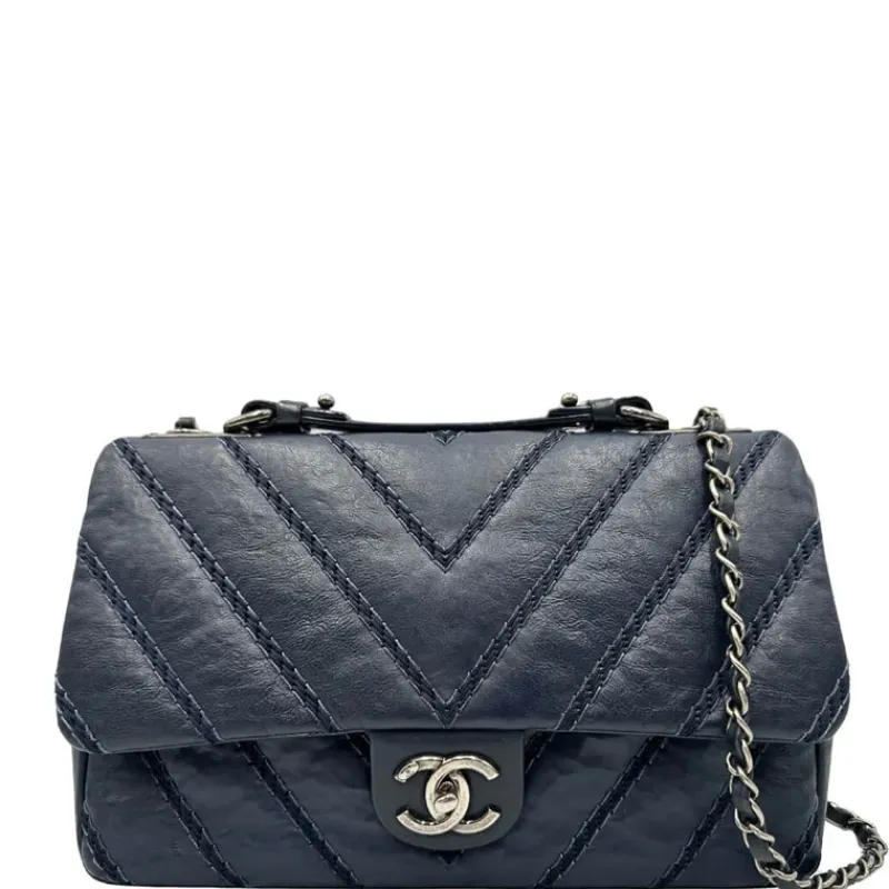 Borse A Tracolla|Borse A Spalla>Chanel Stitched Chevron Calfskin Chain Flap