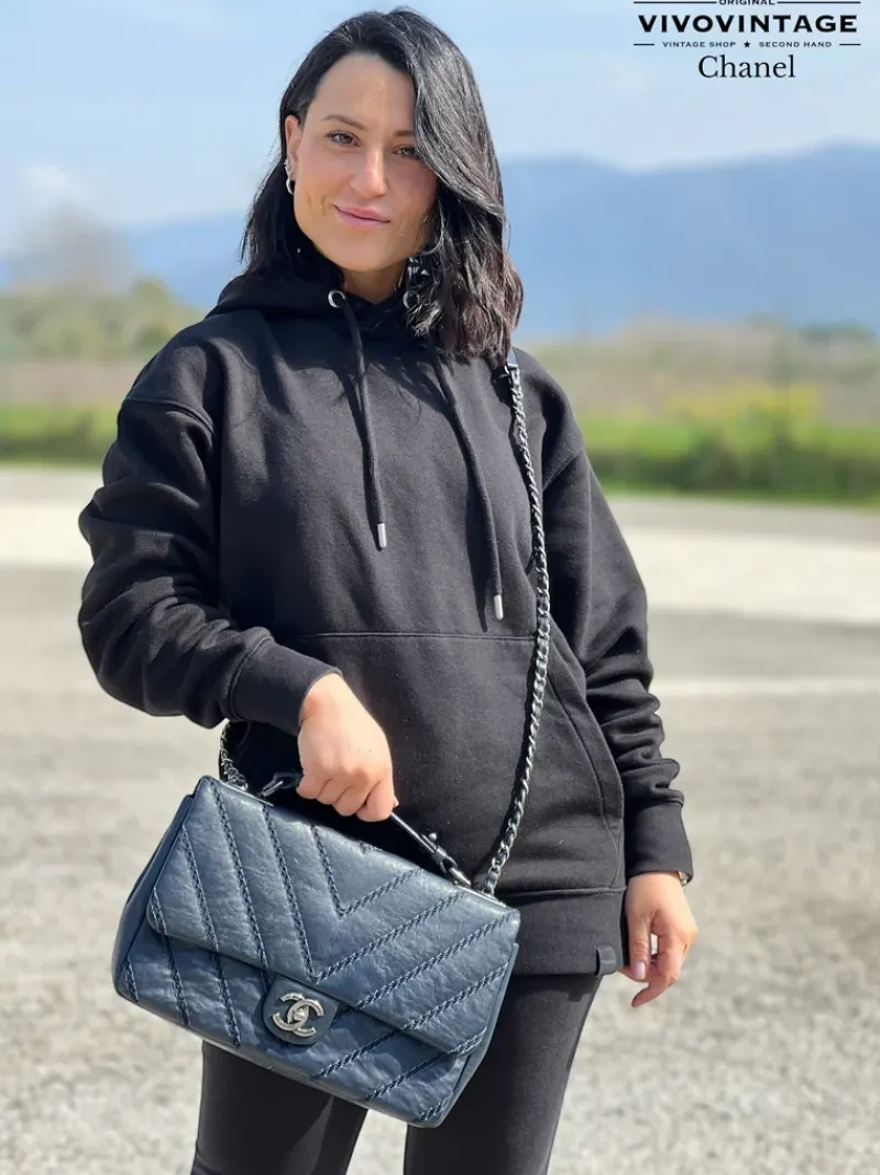 Borse A Tracolla|Borse A Spalla>Chanel Stitched Chevron Calfskin Chain Flap