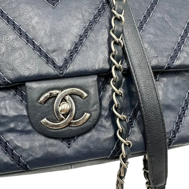 Borse A Tracolla|Borse A Spalla>Chanel Stitched Chevron Calfskin Chain Flap