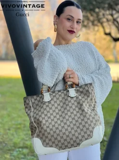 Borse A Spalla>Gucci Tote GG Bamboo